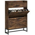 thumbnail image 2 of HOMCOM Narrow Shoe Cabinet with 2 Flip Doors and Top Drawer, Brown, 2 of 9