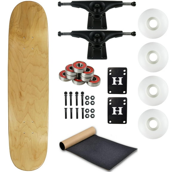 Moose Complete Skateboard Natural 8.25" With Black Trucks and White Wheels