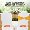 thumbnail image 5 of VEVOR Stretch Spandex Chair Sashes, Chair Slipcover and Stretch Chair Sash with Round Buckle, Elastic Chair Bands, Fitting Wedding, Holiday, Banquet, Party Chair Decoration (100 PCS Golden Yellow), 5 of 10