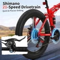 thumbnail image 6 of Zimtown 26" Folding Mountain Bike, Shimano 21 Speed MTB Bicycle for Adults, Red, 6 of 12