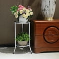 thumbnail image 3 of Two-Layer Elegant Metal Stand 7.87" x 2.95" x 4.92" 2-Tier White Metal Plant Stand, 3 of 9