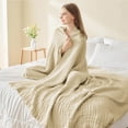 thumbnail image 4 of Muslin Throw Blanket for Adults, Breathable Summer Throw Blanket, All Seasons Cotton Gauze Blanket, Soft Pre-Washed Couch Blanket, Lightweight Muslin Throw Blanket, Gentle Cotton Blanket for Home, 4 of 6