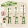 thumbnail image 5 of PAWZ Road 85-112" Cactus Cat Tree Floor to Ceiling Adjustable Climbing Cat Tower Scratching Post 2-Hammocks, Green, 5 of 15