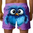 thumbnail image 4 of BRGZLK Mens Beach Shorts Summer Drawstring Waist Funny Cute Bird Emoji Print Summer Swim Trunks Novelty Beachwear Sports Vacation Shorts with Pockets, 4 of 6