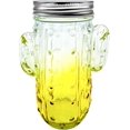 thumbnail image 1 of 14 oz Colorful Cactus Glass Mason Jar \u2013 Mix & Match 6 Vibrant Colors, Large & Durable! (Yellow), 1 of 6
