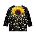 thumbnail image 4 of CCRFTGI Cute Shirts for Girls Size 7 3/4 Sleeve Sunflower Graphic Printed Girls Clothes Tee Tops Summer Trendy Loose Comdy Crew Neck T-Shirts Earthy Yellow 3-4 Years, 4 of 4