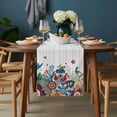 thumbnail image 2 of Boho Flowers Table Runner - 60 Inch Long, Kitchen Dining Table Runner Dresser Scarves, Bohemian Abstract Floral Vintage Wood Plank Farmhouse Decor for Coffee Tables Wedding Party Banquet, 2 of 8