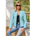 thumbnail image 6 of Luis Leather Women's Peplum Drowned Blue Genuine Lambskin Biker Leather Jacket Large, 6 of 7