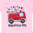 thumbnail image 4 of Inktastic It's My 1st Valentine's Day Fire Truck Boys or Girls Baby Bodysuit, 4 of 5