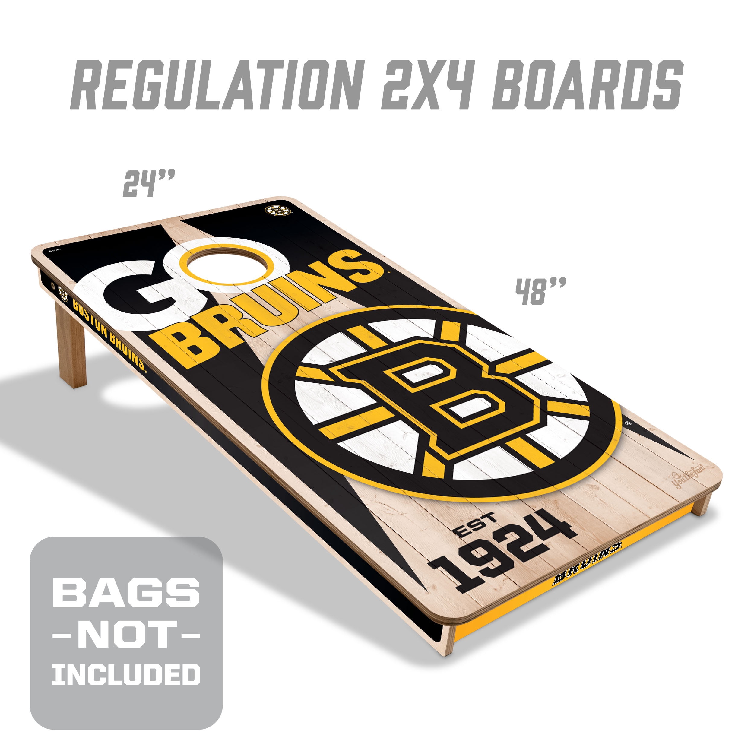 YouTheFan NHLBoston Bruins 2' x 4' Cornhole Game No Bags