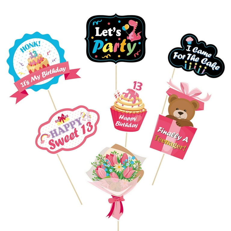 Party Selfie Props, Photo Booth Props Birthday