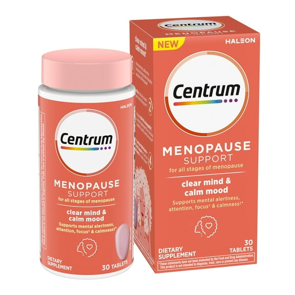 Centrum Menopause Support Complete Womens Multivitamin Supplement for Clear Mind and Calm Mood Support, Tablets, 30 Count