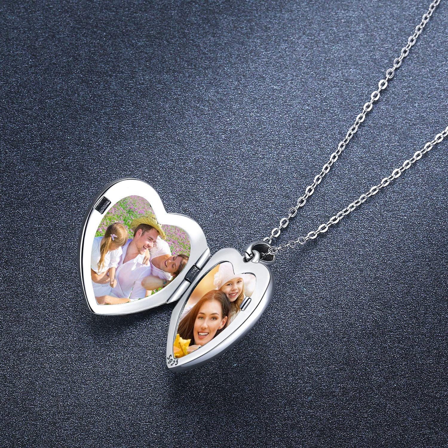 Coachuhhar Sunflower Locket Necklace for Women 925 Sterling Silver Heart Locket Necklace That Holds Pictures You are My Sunshine Necklace Sunflower Jewelry Gifts for Mother's Day