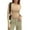 #02Khaki, variant on Women's Ribbed Long Sleeve Basic Top - Soft Stretch Crewneck Shirt for Work & Casual Navy XL