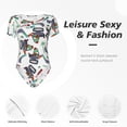 thumbnail image 6 of Haiem Dinosaur on Excavator2 Women's Crew Neck Short Sleeve Bodysuit Tops Stretchy Slim Basic-Small, 6 of 9