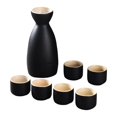 thumbnail image 2 of Juego de Sake de cerámica, Juego de Tazas de Sake de cerámica con 6 Tazas, Regalos, Bebida de Sake Creativa Tradicional para la Cocina, Fiesta del té Negro, 2 of 8
