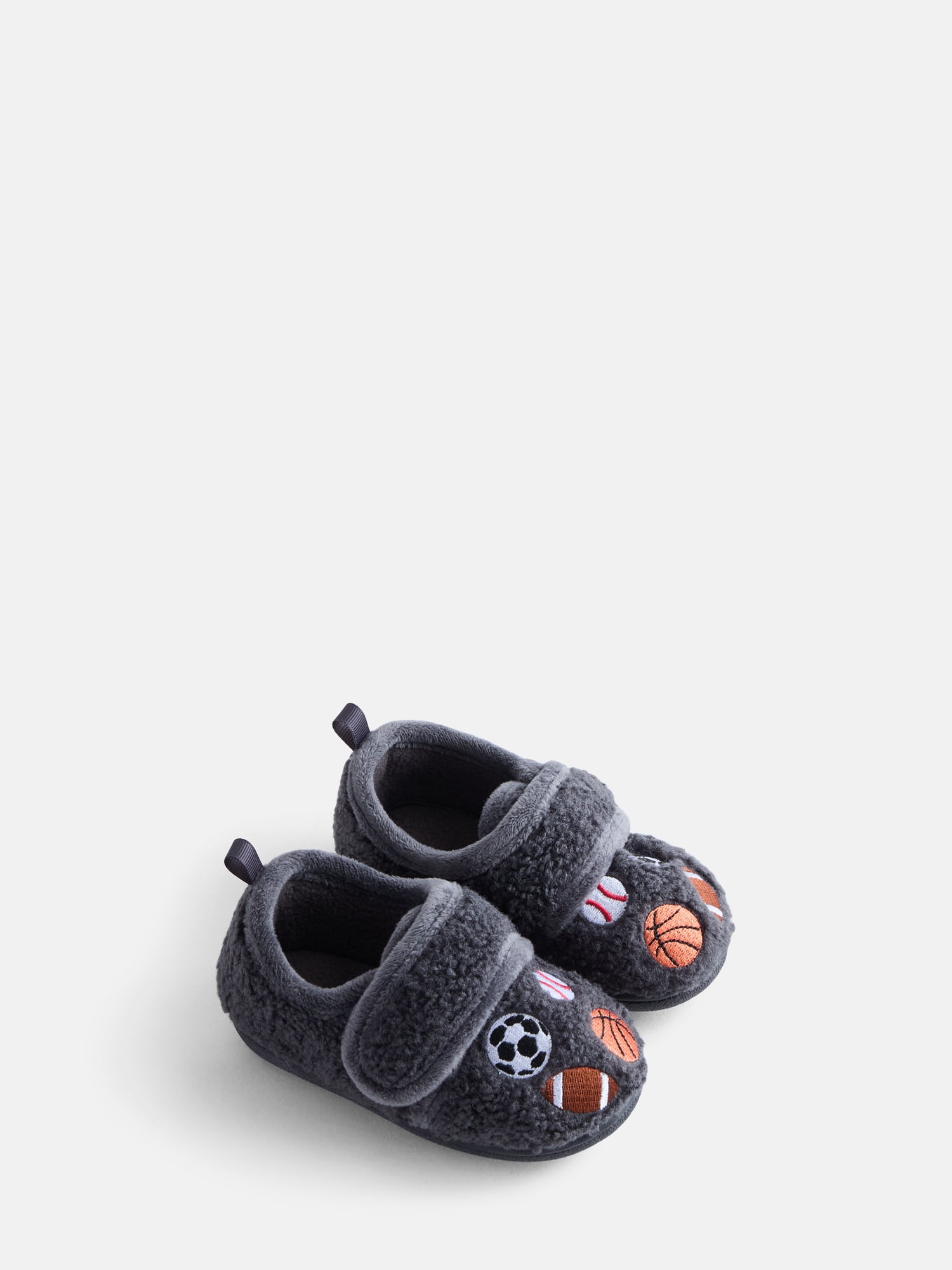 Wonder Nation Baby and Toddler Boys Embroidered Slippers