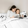 thumbnail image 5 of Manfei Soccer Ball Game 2pcs Bedding Comforter Set for Children Teens Boys,Sport Theme Twin Comforter Sets,Black White Breathable Bedding Set,Ultra Soft Home Decor,Reversible, 5 of 8