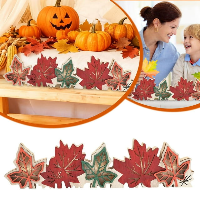 Thanksgiving Desktop Ornament Fall Gratitude Theme Home Centerpiece for Tabletop Display