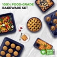 thumbnail image 4 of 6-Piece Nonstick Baking Pans - Carbon Steel Non toxic Bakeware set with Cookie Sheets, Muffin, Loaf, Round & Square Pan - Restaurant Quality Baking Tray, Easy Clean, Dishwasher & Oven Safe, 4 of 4