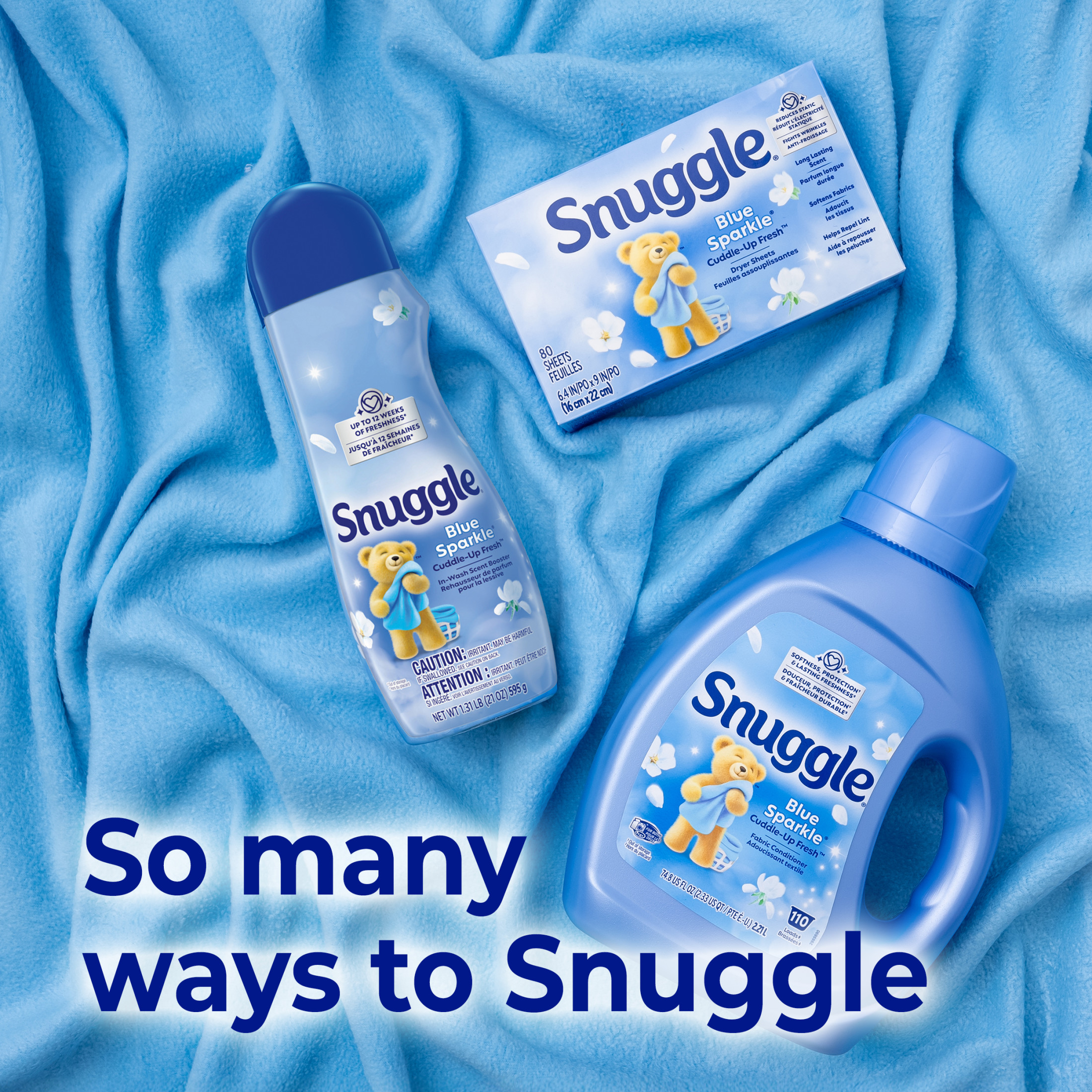 Snuggle Blue Sparkle Cuddle Up Fresh Dryer Sheets, 200 Count photo 8