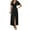 Black, variant on Women Dress Women's Fashion Fallow V-Neck Short Sleeve Solid Color Dresses Summer Dresses for Women Black M