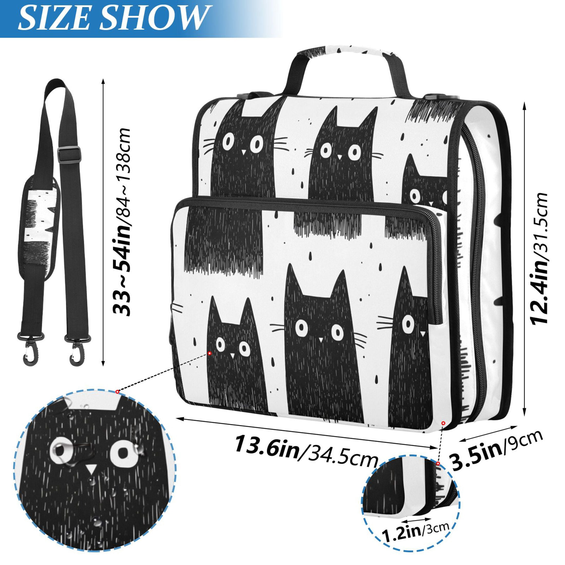 ALAZA Zipper Binder Cat 3 Ring Trapper Keeper File Folder Organizer Bag