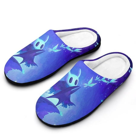 

Men Hollow Knight Slippers Non-Slip Fuzzy House Slippers Warm Soft Plush Winter House Shoes Indoor Outdoor Slip-On Shoes
