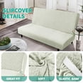 thumbnail image 4 of JIATER Armless Futon Cover Stretch Futon Slipcovers Machine Washable Furniture Protector with Elastic Bottom,Ivory, 4 of 7