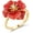 Red, variant on Santuzza Daisy Ring 925 Sterling Silver White Cubic Zirconia Enamel Yellow Flower Statement Ring for Women