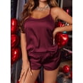 thumbnail image 2 of Sexyfree Lingerie Pajamas for Women Satin Silky Pjs Set Cami Top and Shorts Sleepwear Soft Nightwear, 2 of 7