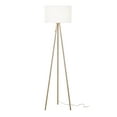 thumbnail image 2 of Catalina Lighting Tripod 61.25'' Dimmable Floor Lamp with White Fabric Drum Shade Modern Floor Light Fixture for Living Room, Bedroom or Office, Antique Brass, 2 of 5