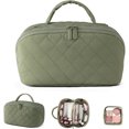 thumbnail image 1 of Cosmetiquera para Maquillaje, Cosmetiquera de Viaje Mujer Impermeable, Bolsa de Cosméticos de Viaje de Gran Capacidad, Ideal para Cosméticos y Productos para El Cuidado (Verde), 1 of 4