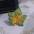 thumbnail image 3 of Visland Maple Leaf Brooch Colored Rhinestone Enamel Thanksgiving Brooch Festive Autumn Inspired Design Lapel Badge, 3 of 8
