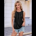 thumbnail image 4 of Camiseta de Tirantes de Satén de Seda para Mujer, Atuendo Informal de Verano 2025, Camisa Elegante Sin Mangas para el Trabajo, Negra, Talla XXL, 4 of 9