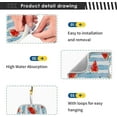 thumbnail image 4 of Summer Watermelon Watercolor Sink Splash Guard for Faucet 2 Packs Faucet Absorbent Mats, Blue White Stripes Faucet Handle Drip Catcher Quickly Drying Mat for Kitchen Counter Bathroom, 30"x5.5", 4 of 7