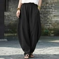 thumbnail image 2 of Lixiuxyad Loose Casual Pants Women Fashion Solid Pocket Casual Loose Pants Spliced High Waist Trousers Black, 2 of 5