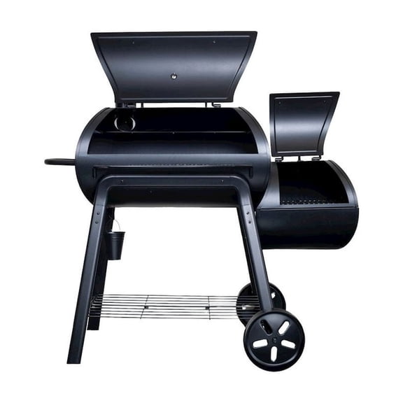 Offset Smoker Grill, Heavy Duty, 4-in-1, Black