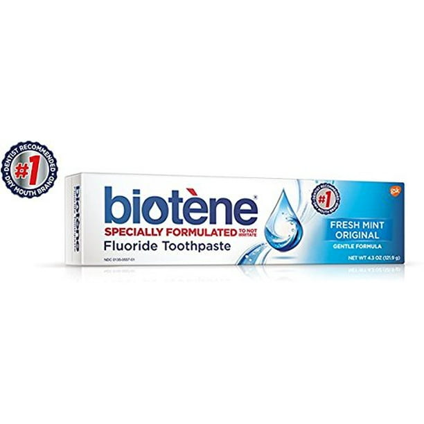 Biotene Dry Mouth Fluoride Toothpaste Fresh Mint Original 4.3 Oz. (2