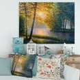 thumbnail image 2 of Designart ' Sunrise Summer With Beautiful River Spring Forest ' Lake House Canvas Wall Art Print, 2 of 4