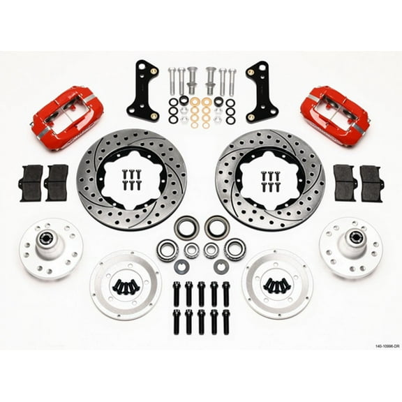 Wilwood Forged Dynalite Front Kit 11.00in Drill-Red 67-69 Camaro 64-72 Nova Chevelle