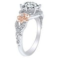 thumbnail image 2 of AFFY 1.33 Carat Oval Shape Moissanite & Natural Diamond Two-Tone Floral Engagement Ring 14K Solid White Gold Ring Size-8, 2 of 2