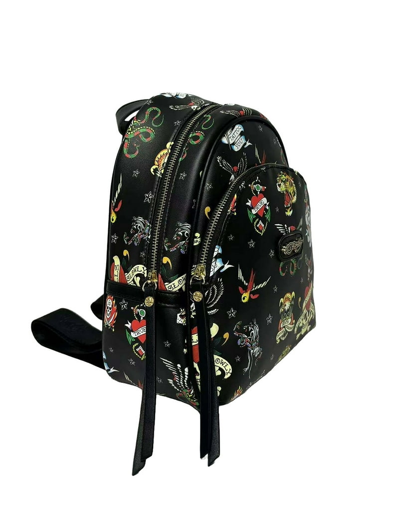 ed hardy mini backpack Ed Hardy Women's Cara Tattoo Print Backpack, Multicolor