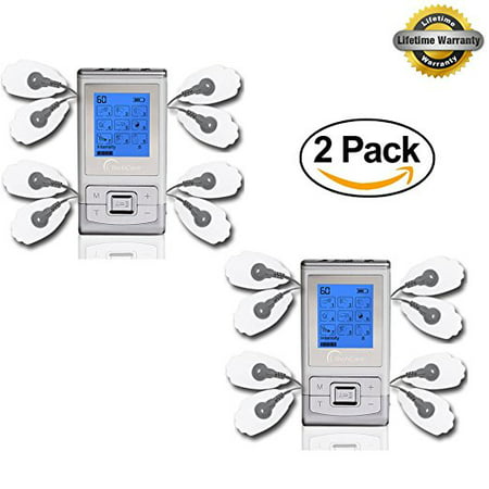 2 Pack Deal Tens Machine SE Dual Channel [Lifetime Warranty] Best Massager Tens Unit FDA 510k Cleared for Pain Management Actic Nerve Disorder Plantar Fasciitis Tennis Elbow Neuropathy (Best First Time Vibrator)
