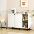 thumbnail image 4 of Costway Kitchen Sideboard Buffet with Adjustable Shelves 2 Doors Sturdy Metal Legs White, 4 of 10