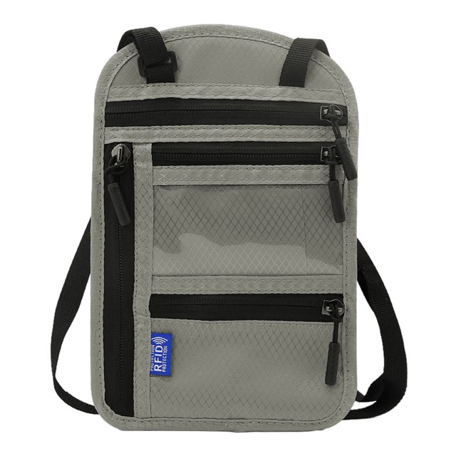 Porta Con Bloqueo RFID Y Cartera para Tarjetas Crédito Con YKK (gris Claro)