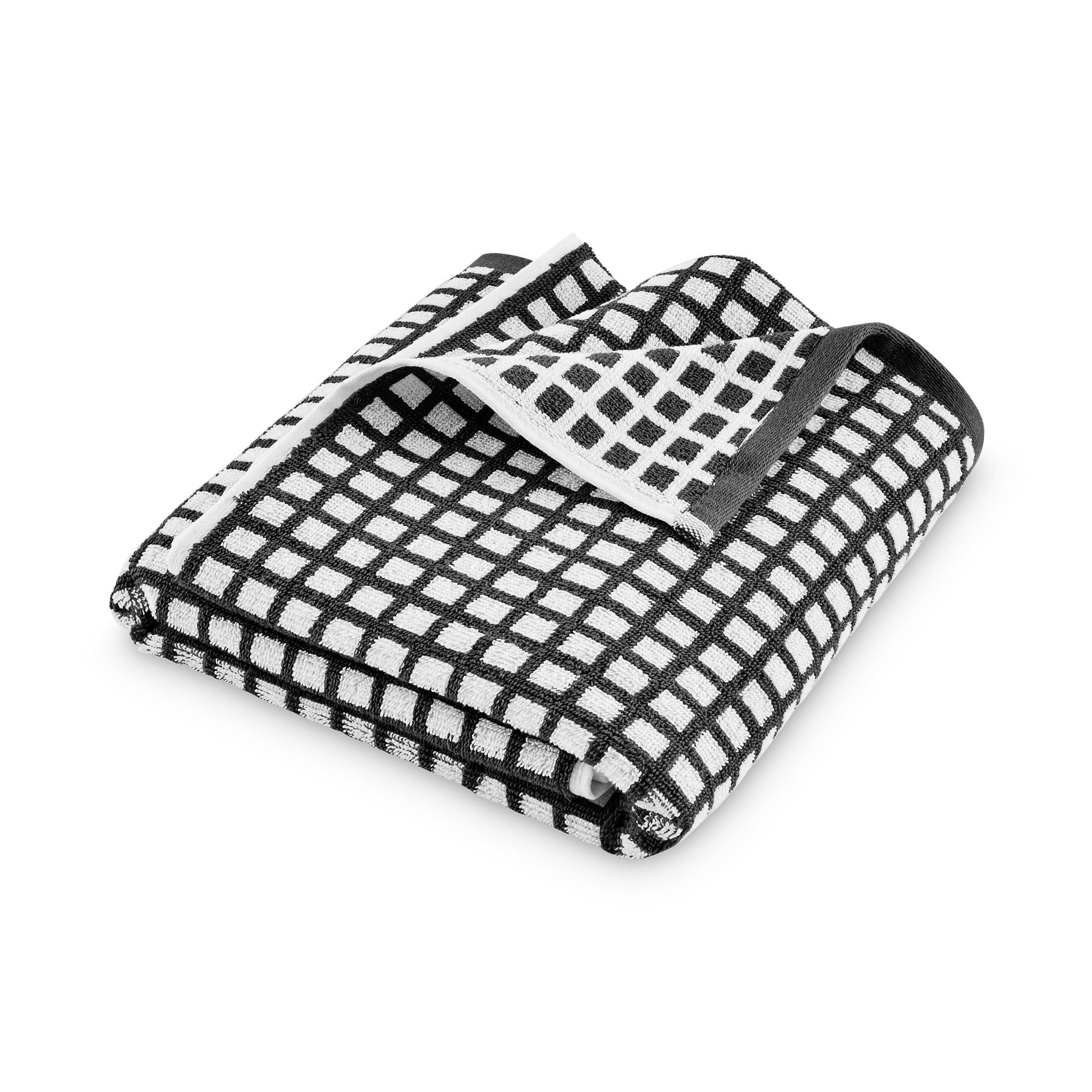 Mainstays Performance Quick Dry Bath Towel Set, 4-Piece, Checkered Black