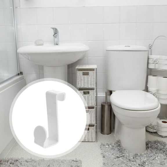 EXHUMKY White Plastic Z-Shaped Potty Hooks for Bathroom Storage Organizer, Hanging Rack Space-Saving Home Accessories