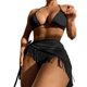 thumbnail image 1 of Women 3Pack Swimsuit Brazilian String Cheeky Halter Bikini Set with Tassel Skirt White L, 1 of 4