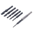 thumbnail image 3 of HSS Hex Shank 135-Degree Multi-Functional Drill Tap Set with 6 Sizes (M3-M10), Rust & Wear Resistant, Smooth Surface for Efficient Drilling and Tapping in Cast Iron, Steel, Stainless Steel, Aluminum, 3 of 6